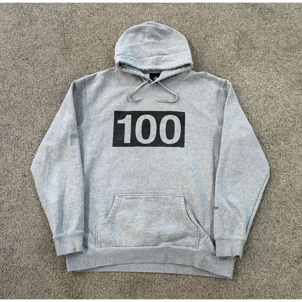100 Thieves Numbers Athletic Heather Gray Pullover Hoodie Sweatshirt Men's 3XL